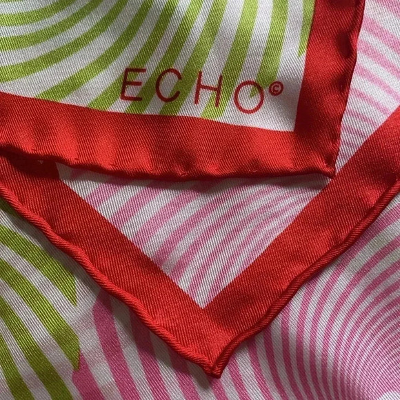 Echo silk scarf, swirling candies print - Picture 3 of 4